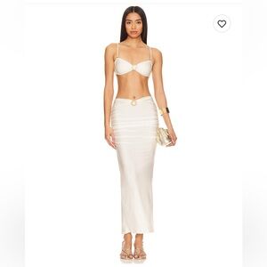 Shani Shemer Yara Cream Maxi Skirt with Lucia Bikini Top